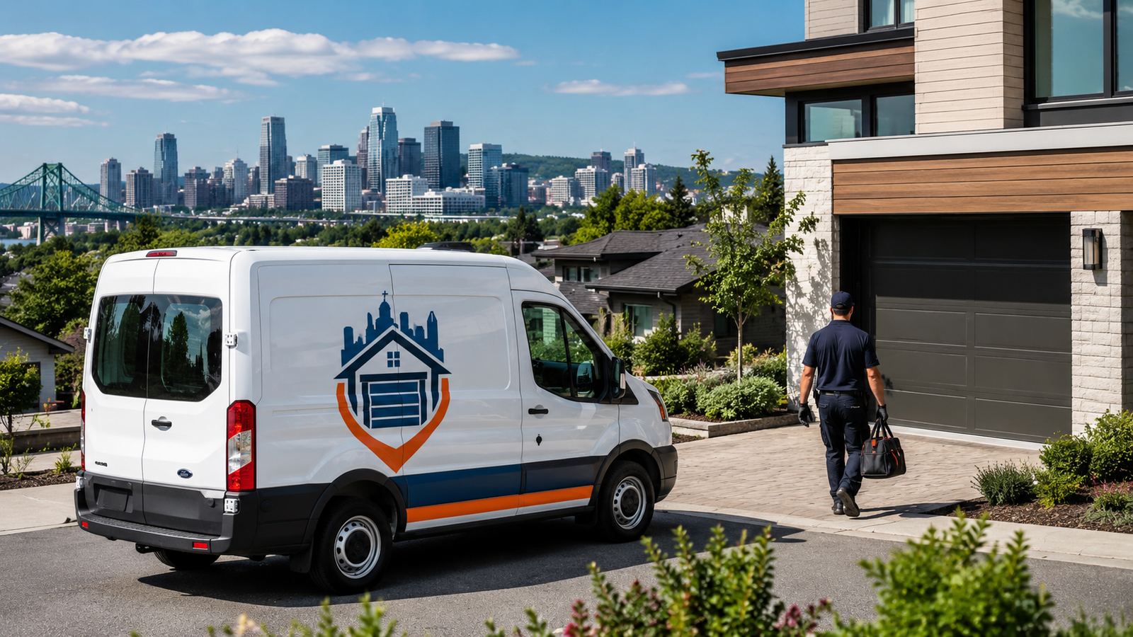 Installation de porte de garage résidentielle à Montréal par une équipe certifiée